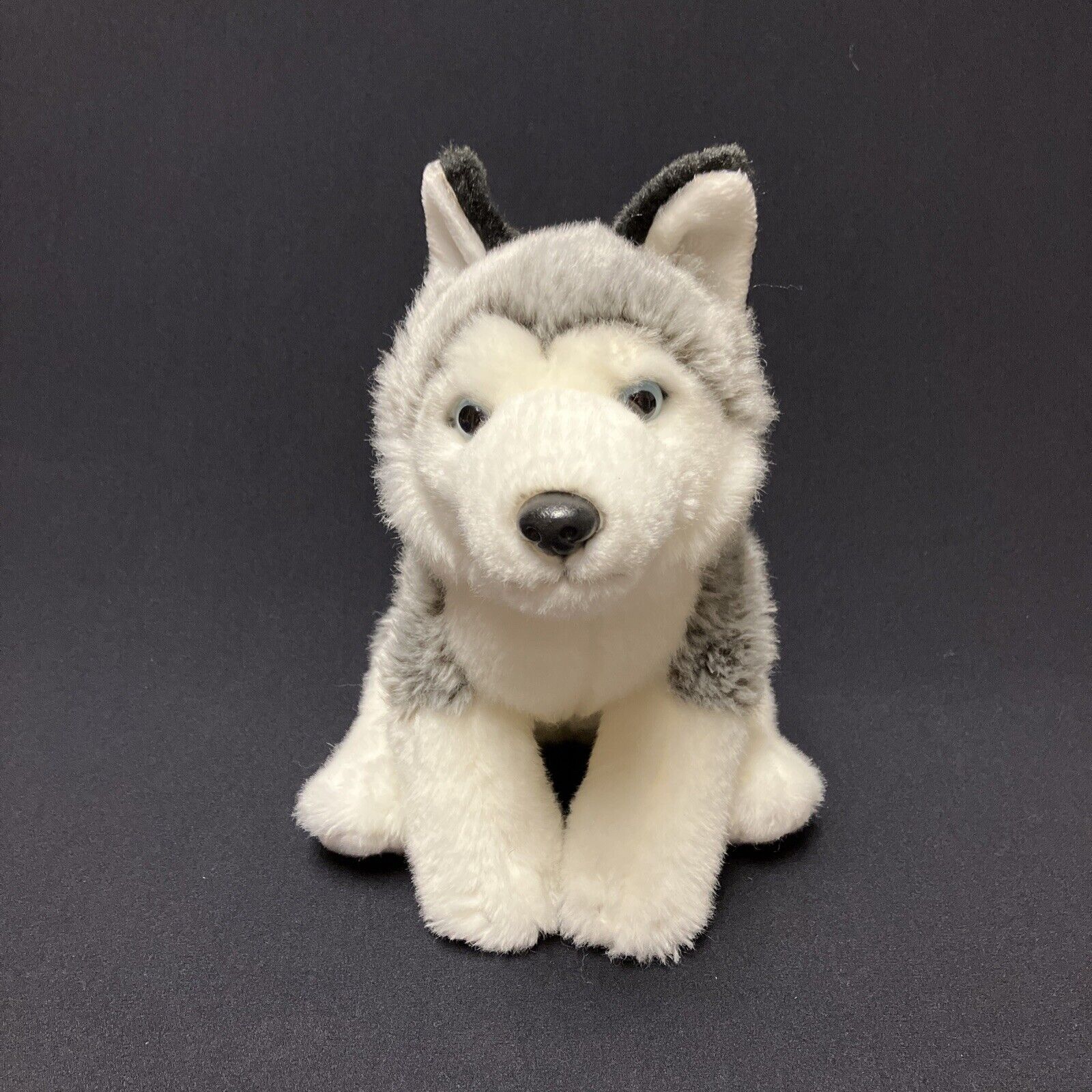 Toys R Us Siberian Husky Wolf Plush Gray Stuffed Animal 2012 Realistic 10”