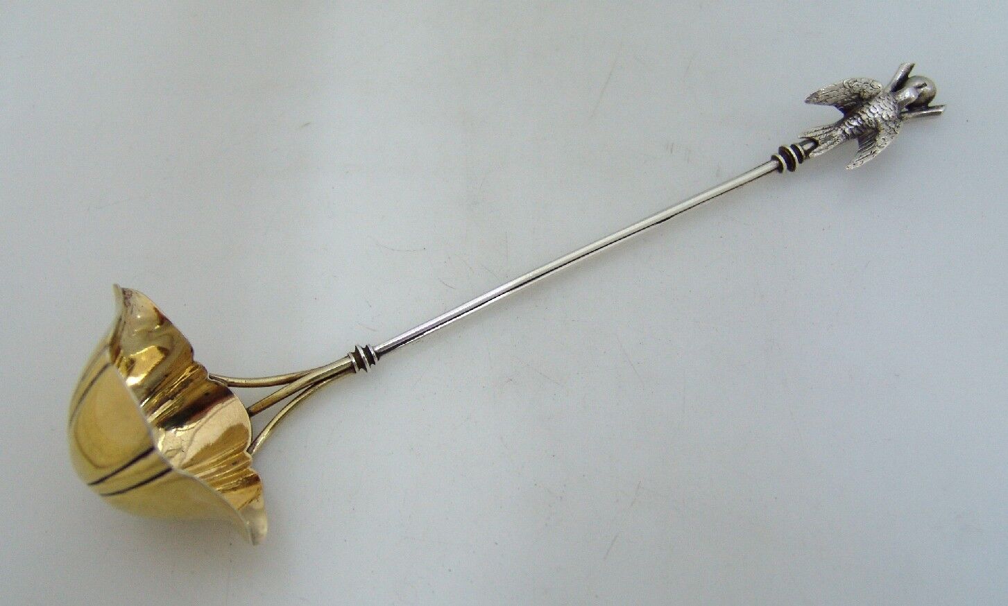 Figural Bird Peach Ladle Aesthetic Whiting 1870 Sterling Silver