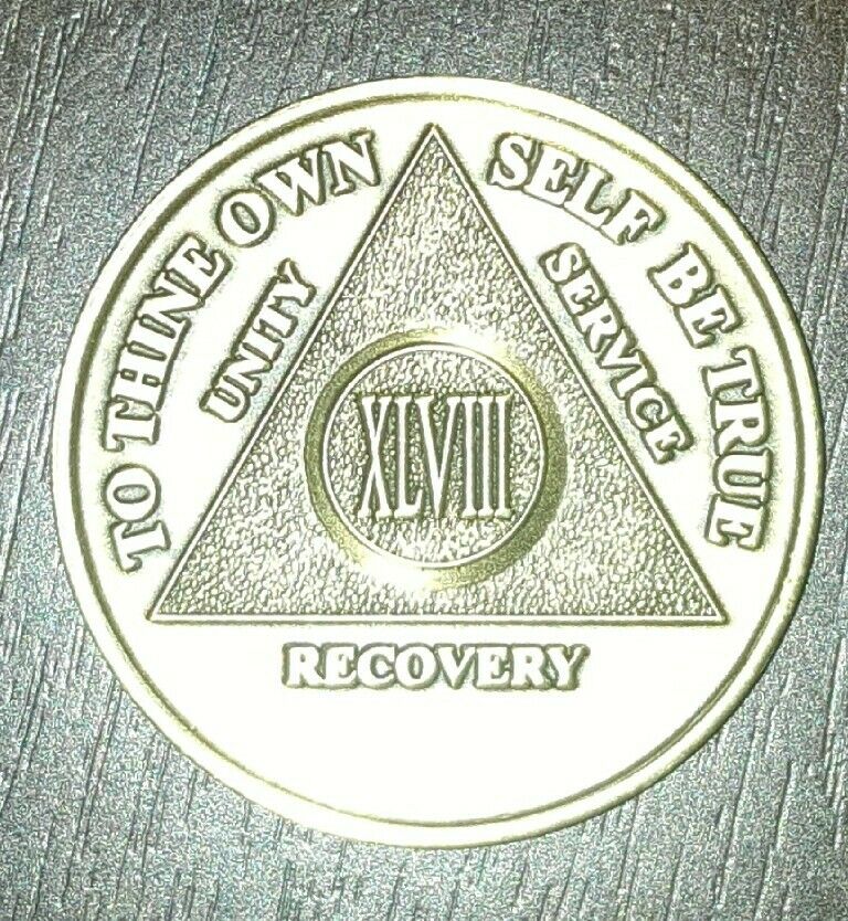 Alcoholics Anonymous 48 Year Recovery Coin Chip Medallion Medal Token Aa Bronze