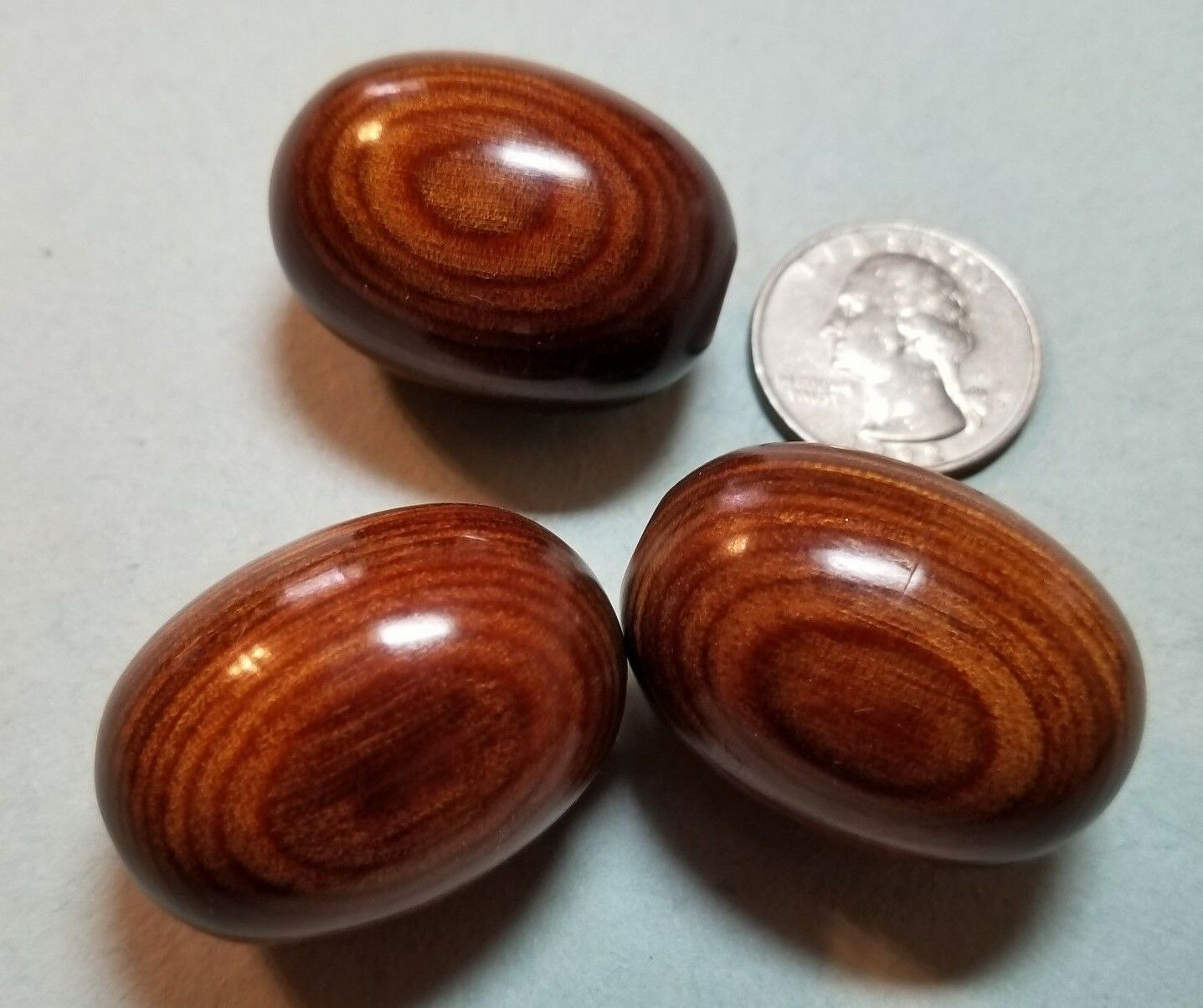 3 Very Large Laminated Wood Toggle Buttons - 1 3/8" Long - 1" Thick