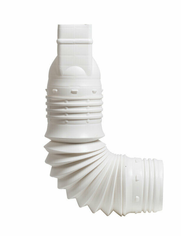 Flex-a-spout  3.75 In. H X 4 In. W X 9 In. L White  Plastic  Flexible Downspout