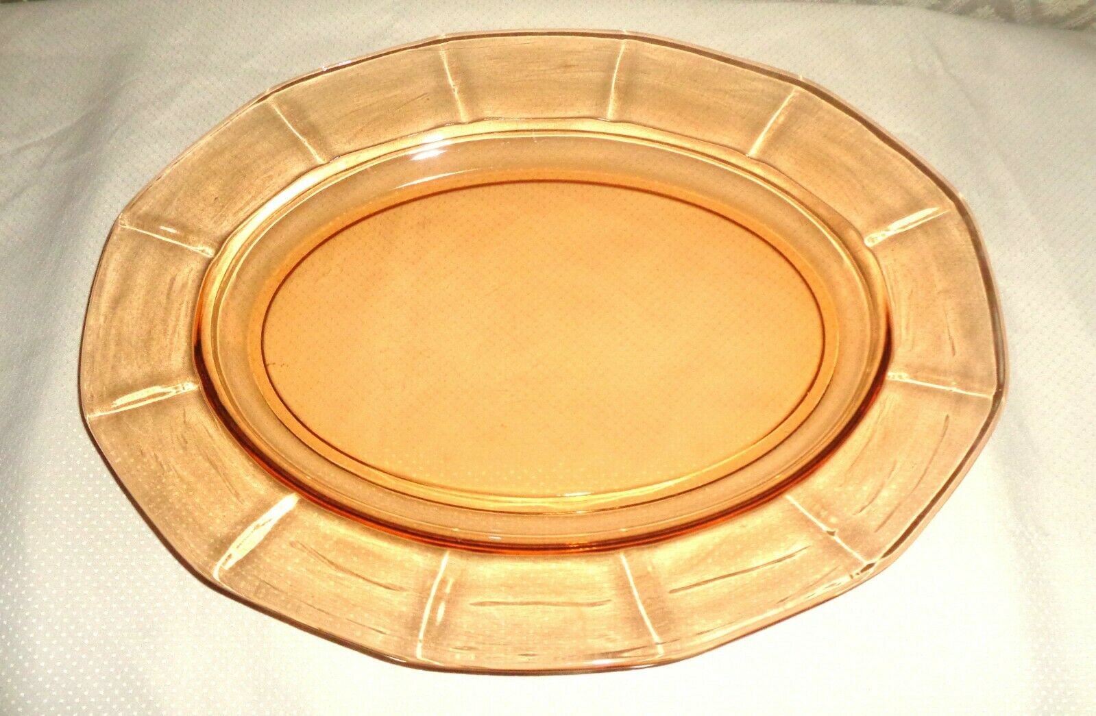 Fostoria 2375 Amber Fairfax 15" Serving Platter Elegant Depression Glass 1930s