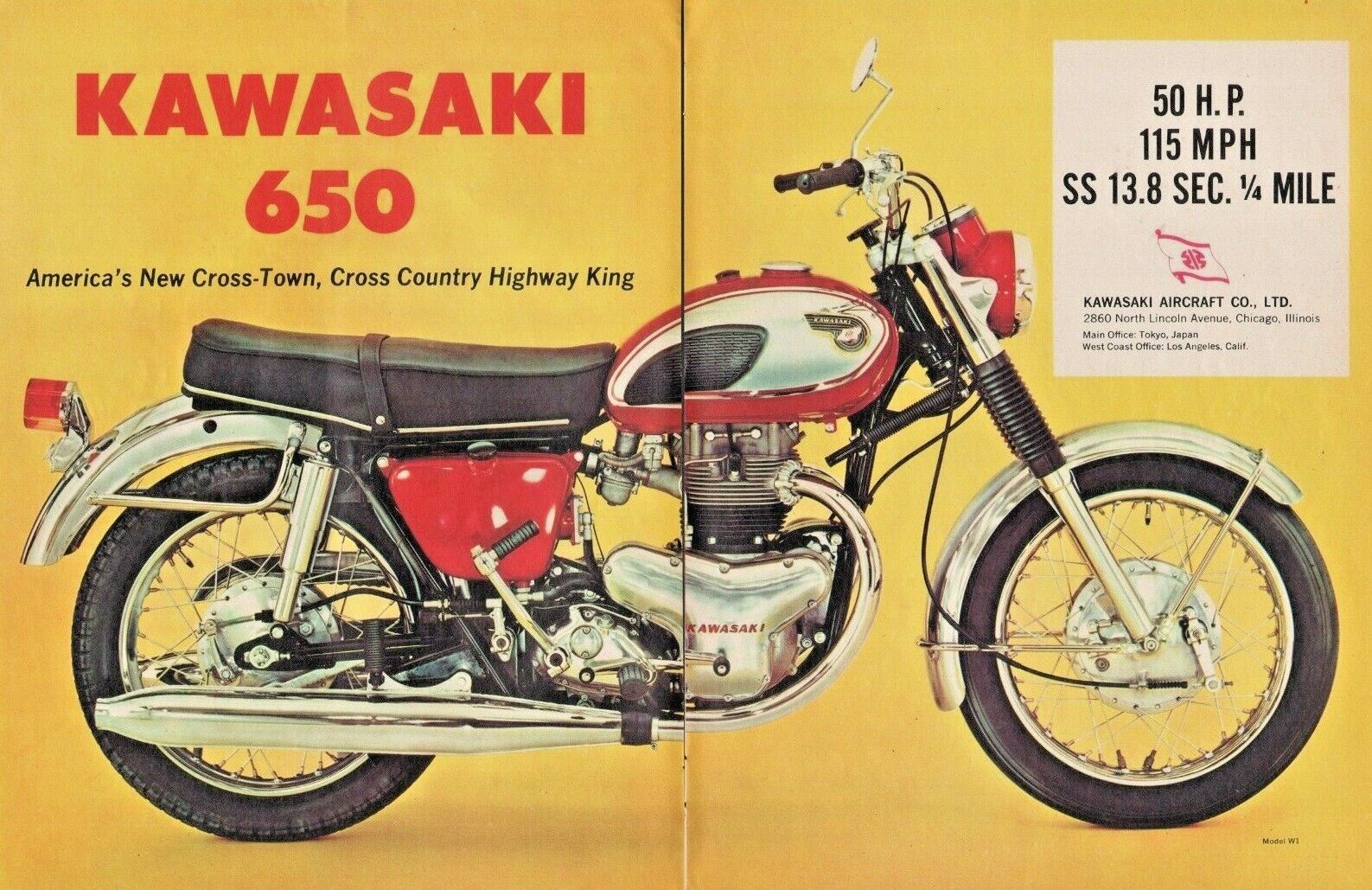 1967 Kawasaki 650 - 2-page Vintage Motorcycle Ad