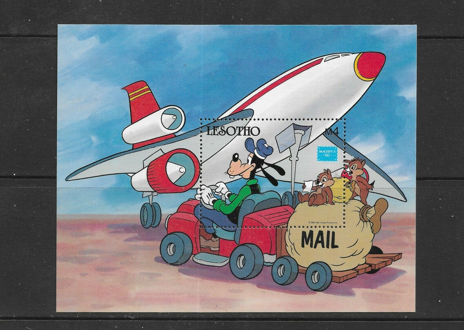 Hick Girl- Mint Lesotho Souvenir Sheet   Disney  Goofy At Airport      A1