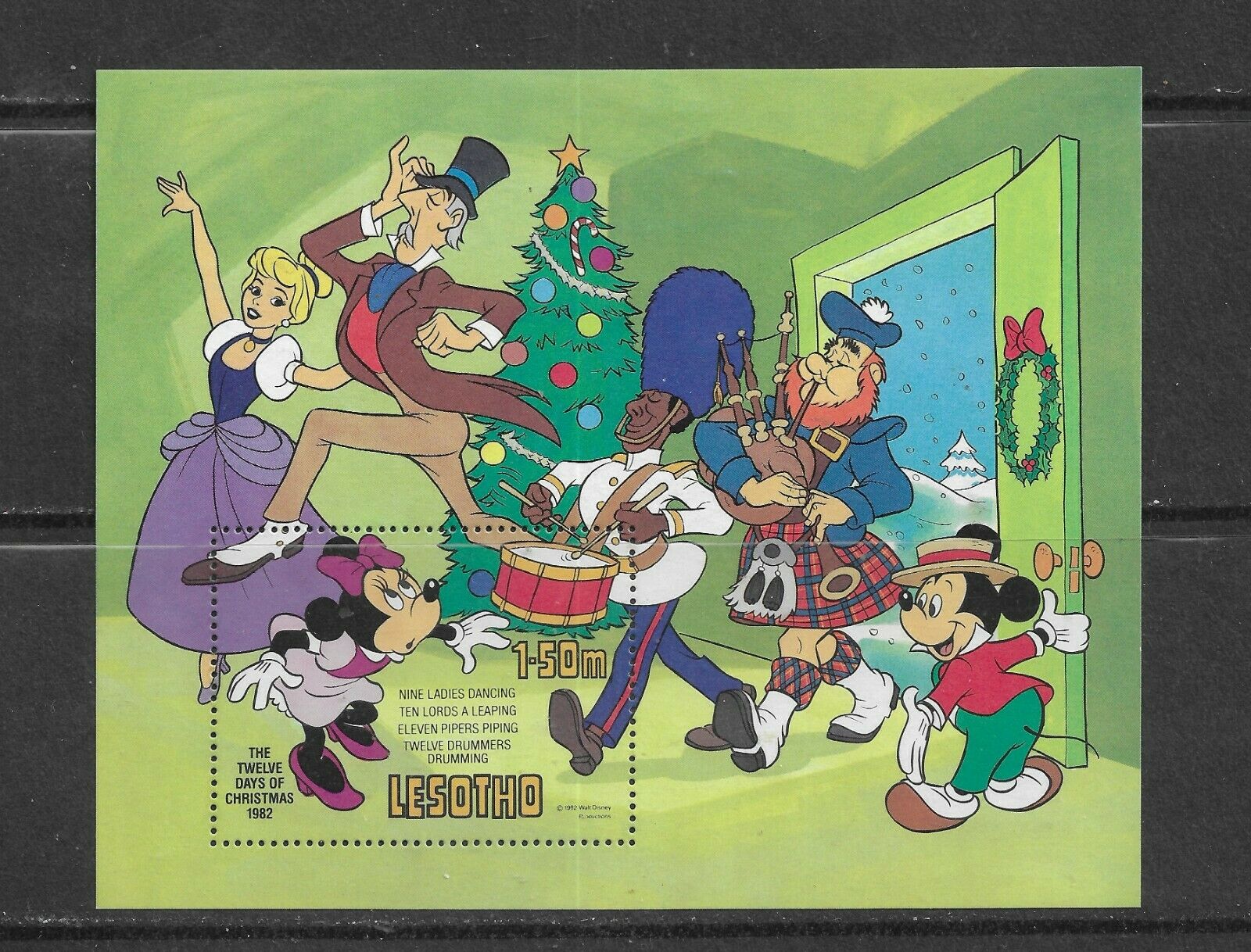 Hick Girl- Mint Lesotho Souvenir Sheet   Disney  1982 Christmas      A1
