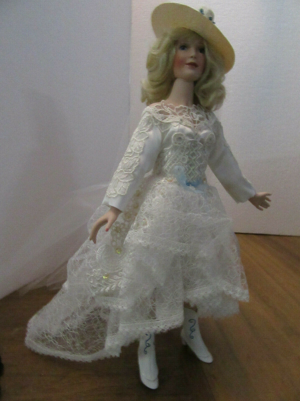 Patricia Love Or Patricia Rose Porcelain Music Box Cowgirl Bride Doll