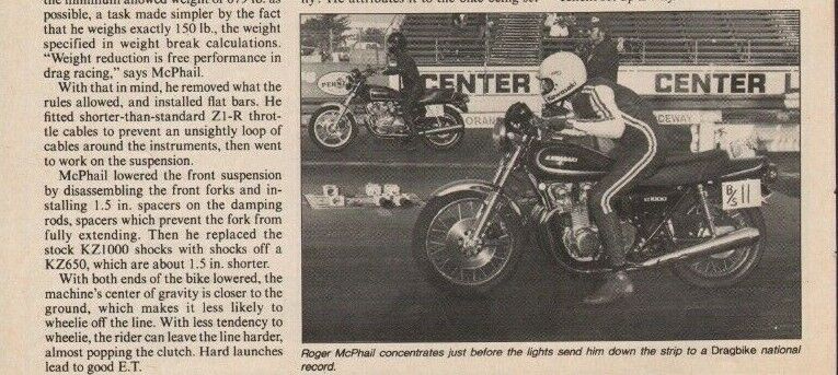 1980 Roger Mcphail Fast 1978 Kawasaki Kz1000 - 1-page Vintage Motorcycle Article