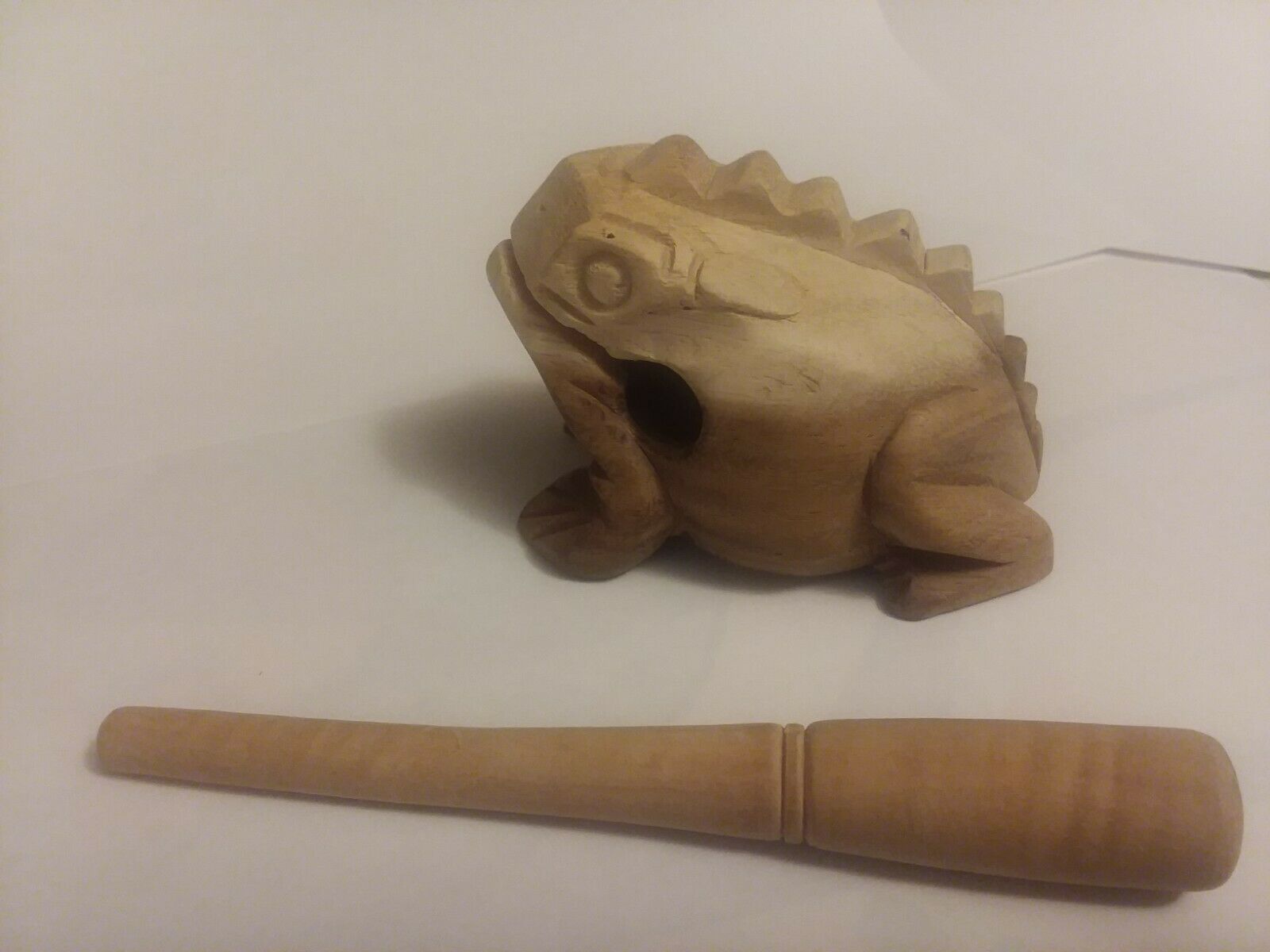 Carved Wooden Frog Musical Instrument Folk Art Frog