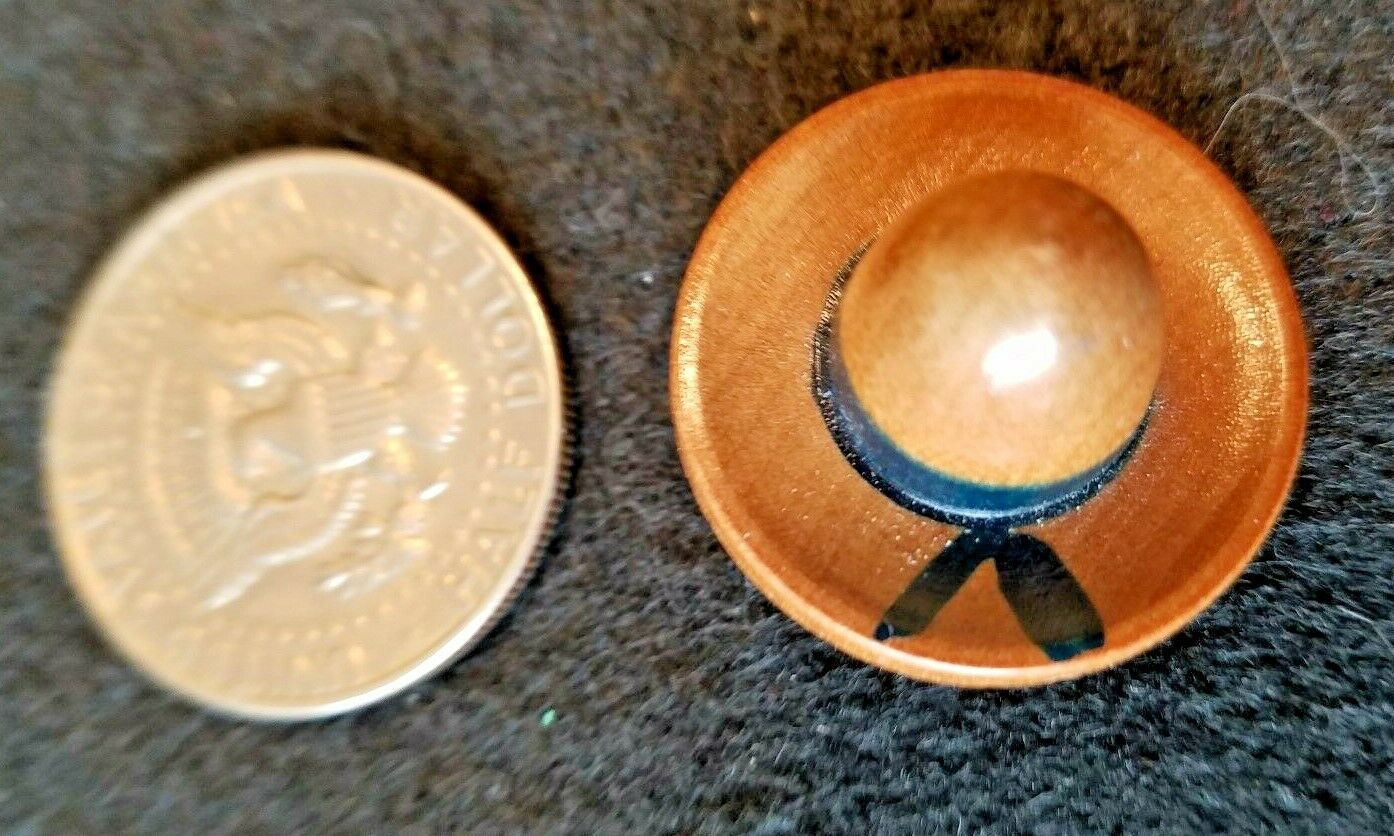 Vintage Wooden Mexican Sombrero Button With Wire Shank - 1 1/8" Across