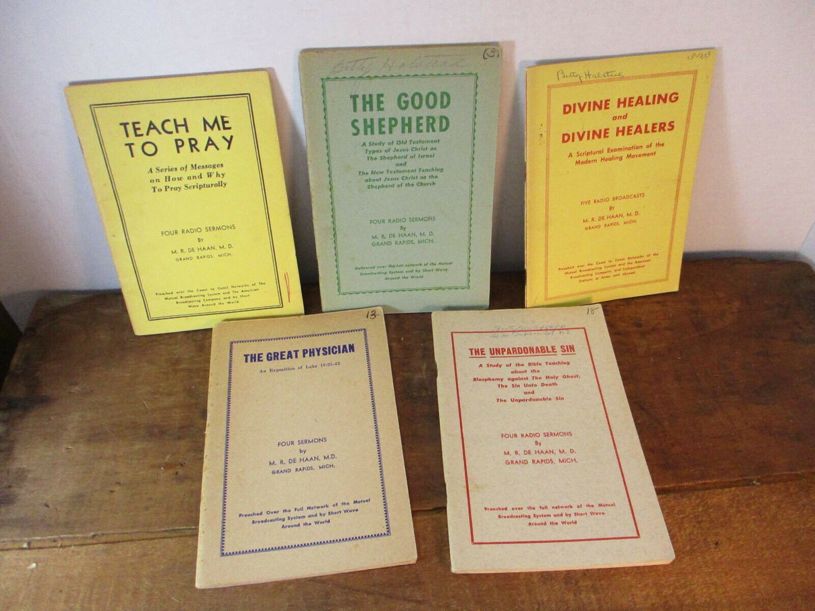 5 Four Radio Sermons Booklets M. R. De Haan Teach Me To Pray The Good Shepherd