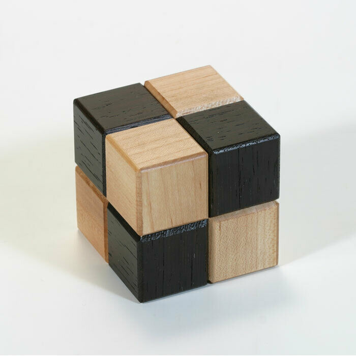 Hakone Yosegi Zaiku Wooden Mozaic Karakuri Gimmick Puzzle Box Cube No.2