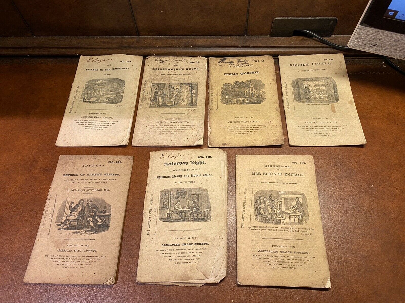Lot (7) Antique American Tract Society Booklets Pamphlets Ephemera