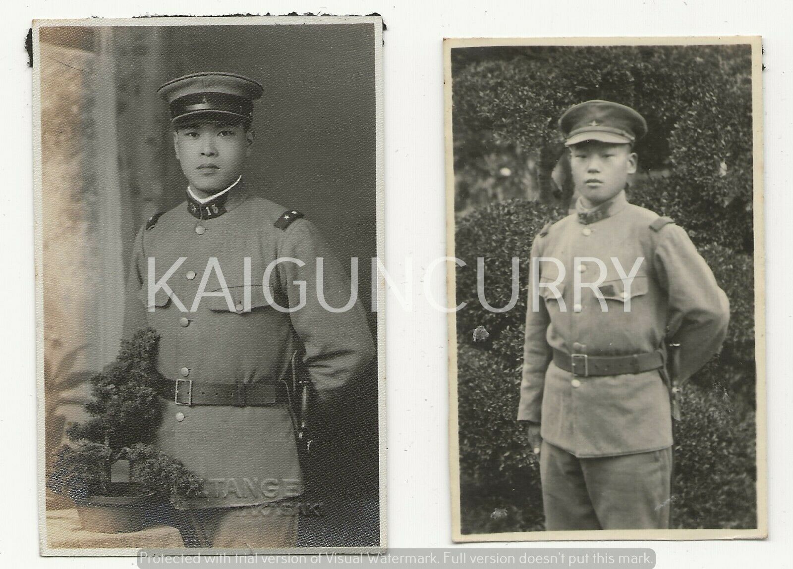 2 Original Japanese Photos: Army Soldier!! 15th Regiment!! 4 X 2.5 In