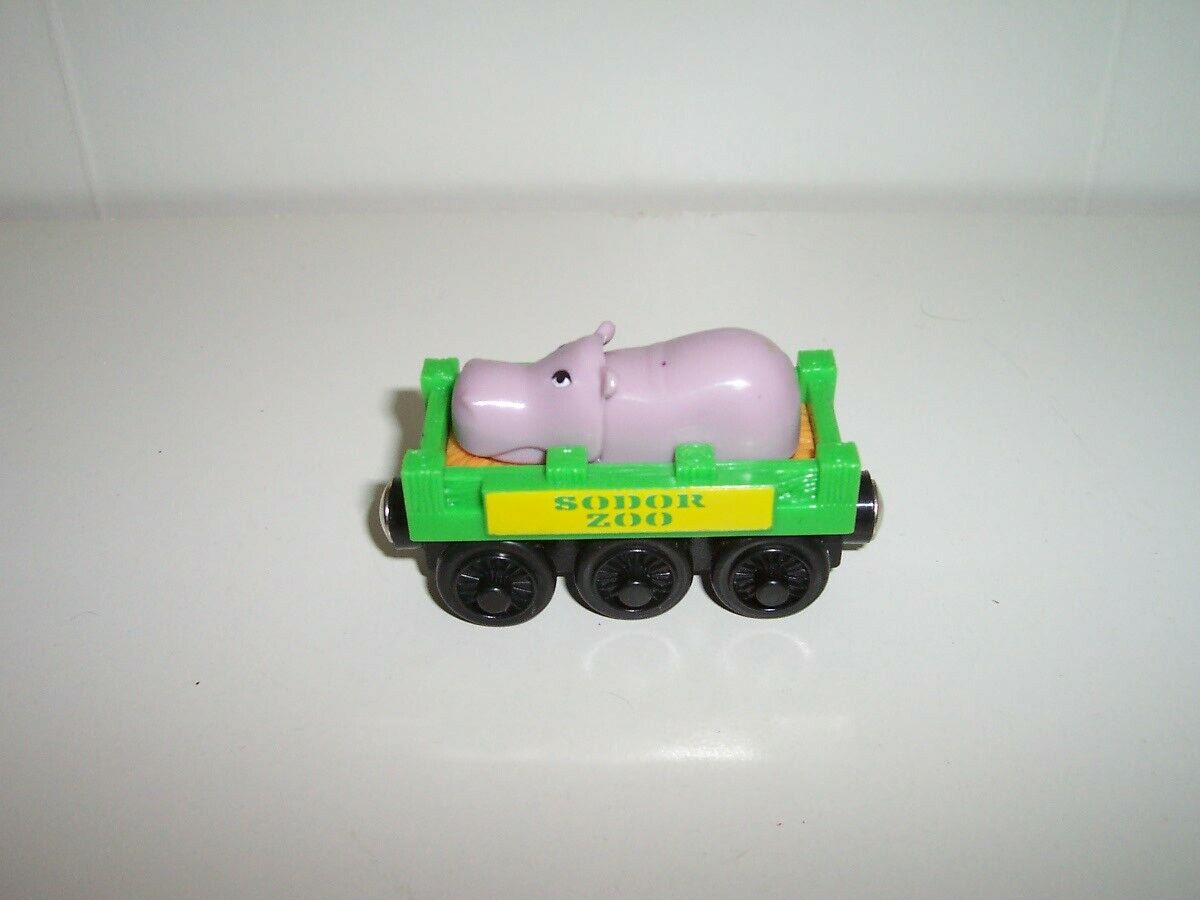 Thomas & Friends Wooden Railway Train Sodor Zoo Hippo Car Mouth Opens & Closes