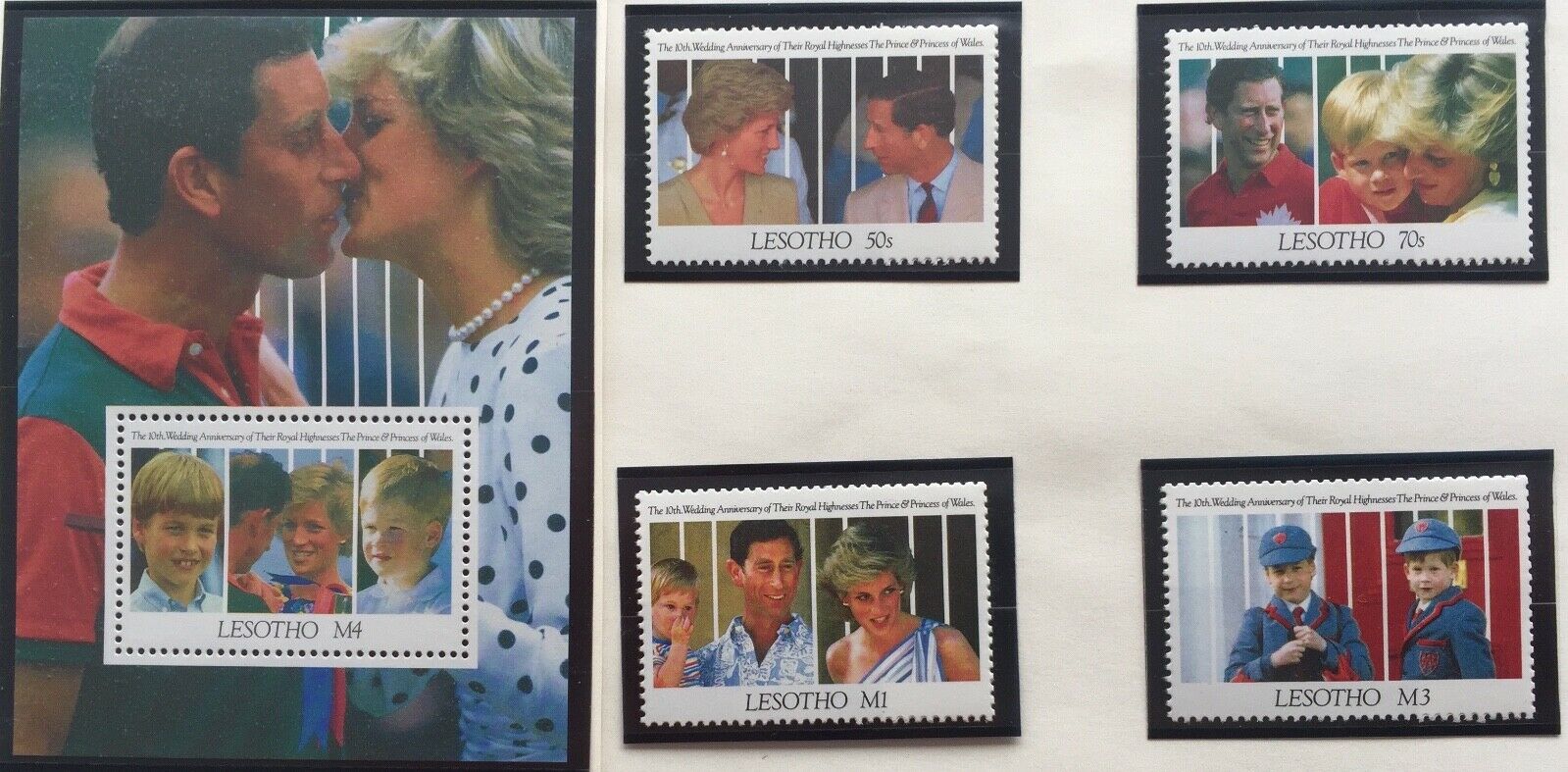 Lesotho 10th Anniversary Of Royal Wedding Charles&diana 1991 4stamps+ss Ч406