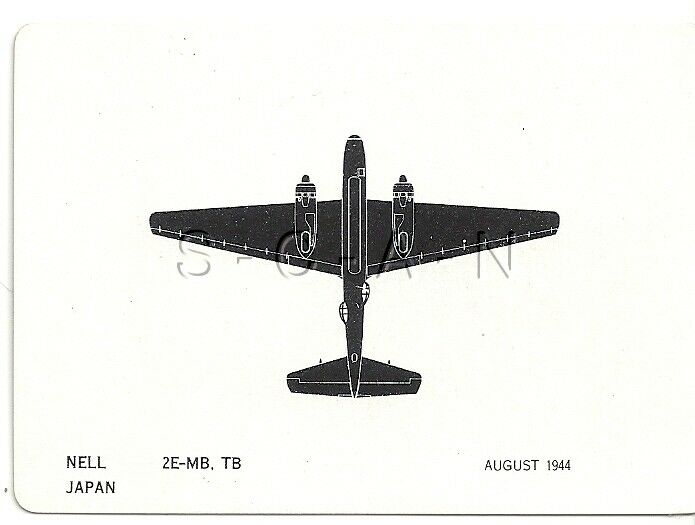 Wwii Double Sided Recognition Photo Card- Mitsubishi G3m- Nell- Airplane 1944 #3