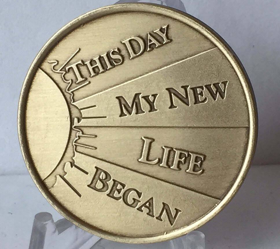 Non-engraved This Day My New Life Began Tree Medallion With Sun