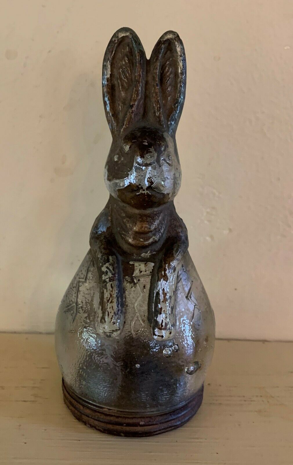 Antique Glass Rabbit Candy Container
