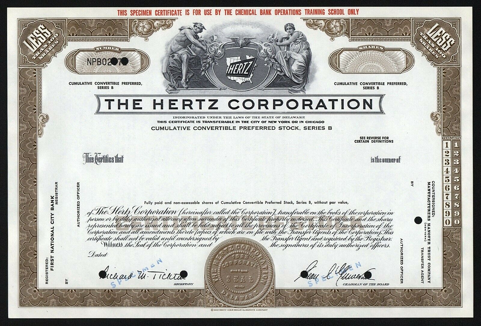 The Hertz Corporation (specimen) - Bankrupt Auto Rental Company