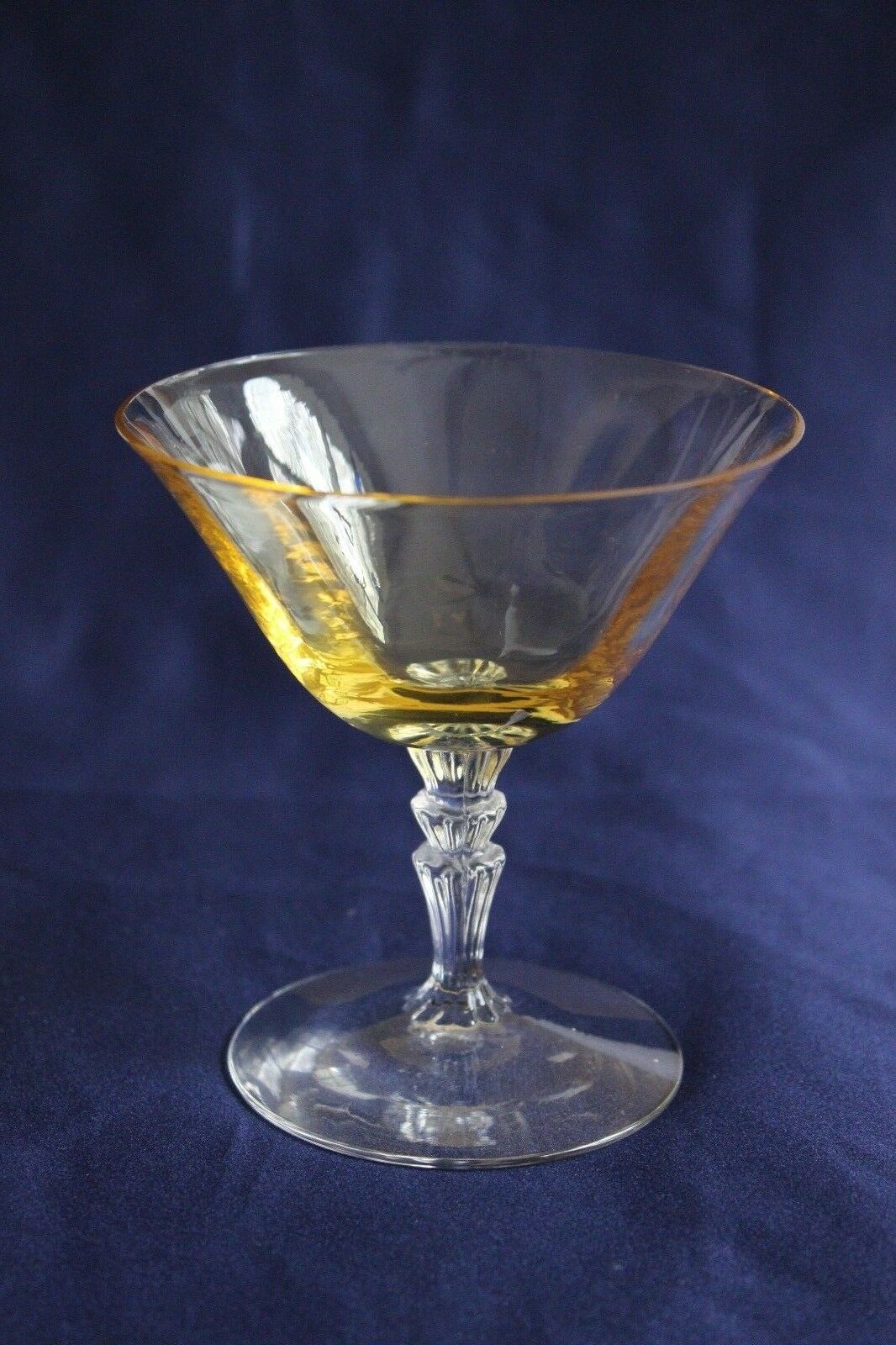 Fostoria Fairfax Glass Low Sherbet Topaz Yellow & Clear 6oz