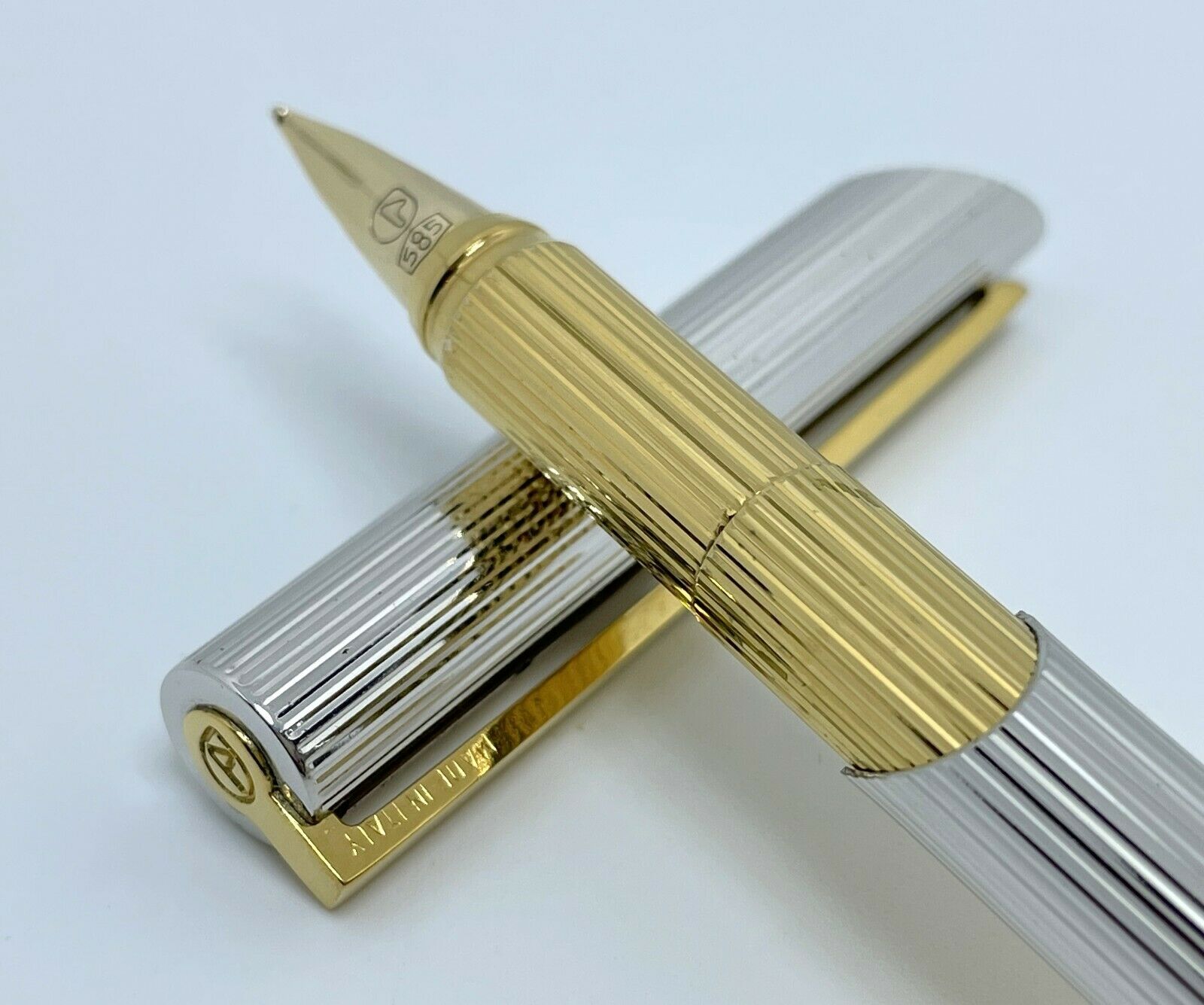 Omas Nazareno Gabrielli Silver Gold Fountain Pen 14k Gold Nib 1970's