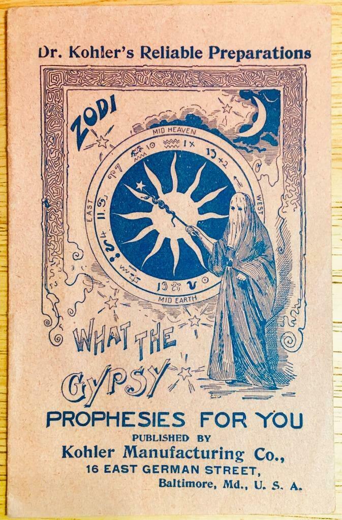Dr. Kohler's Gypsy Fortune Telling Zodiac Weird Victorian C1890s Vintage Booklet