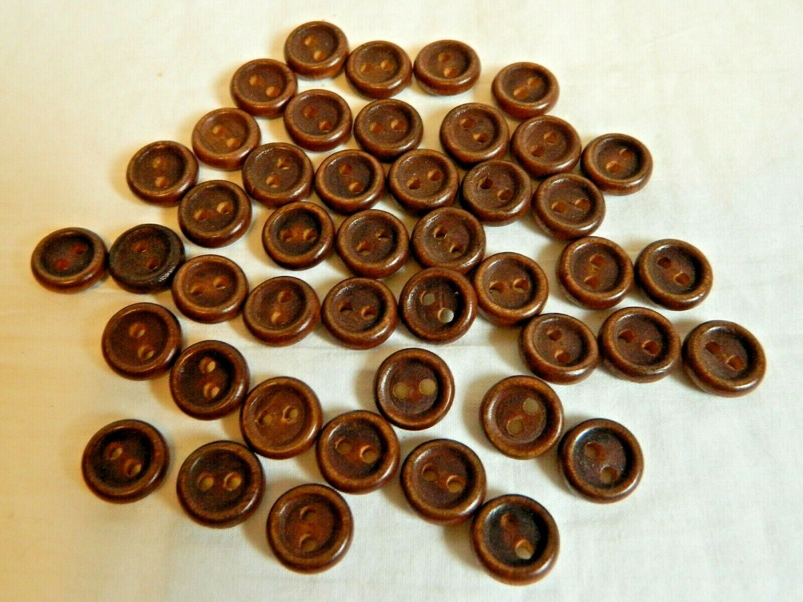 48 Vintage Brown Wood Wooden Buttons