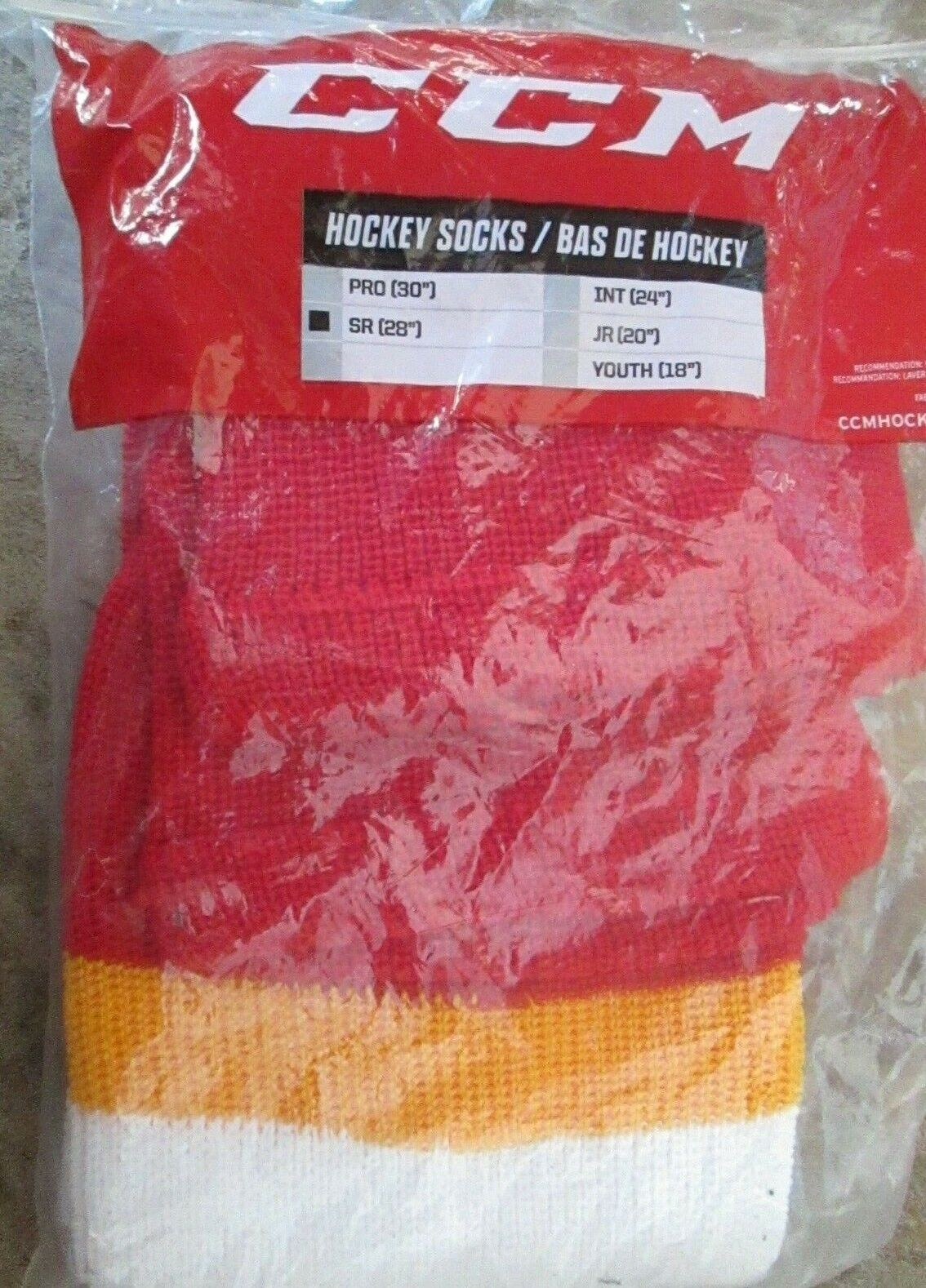 Ccm Adult/senior 28" Ice Hockey Socks - Multi Colored Brand New
