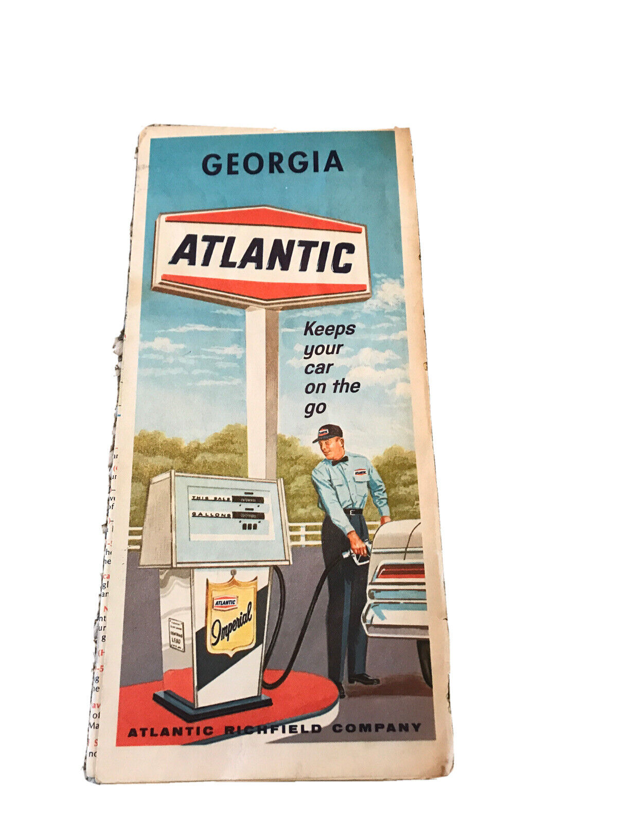 1967 Vintage Map Georgia State Atlantic Richfield Company