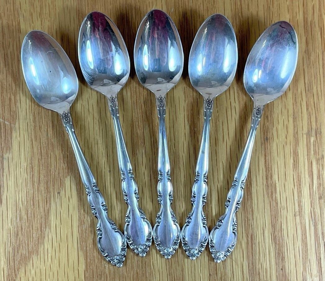 1847 Rogers Bros. Heirloom Silver Reflection Demitasse Spoons Lot Of 5 Vintage B