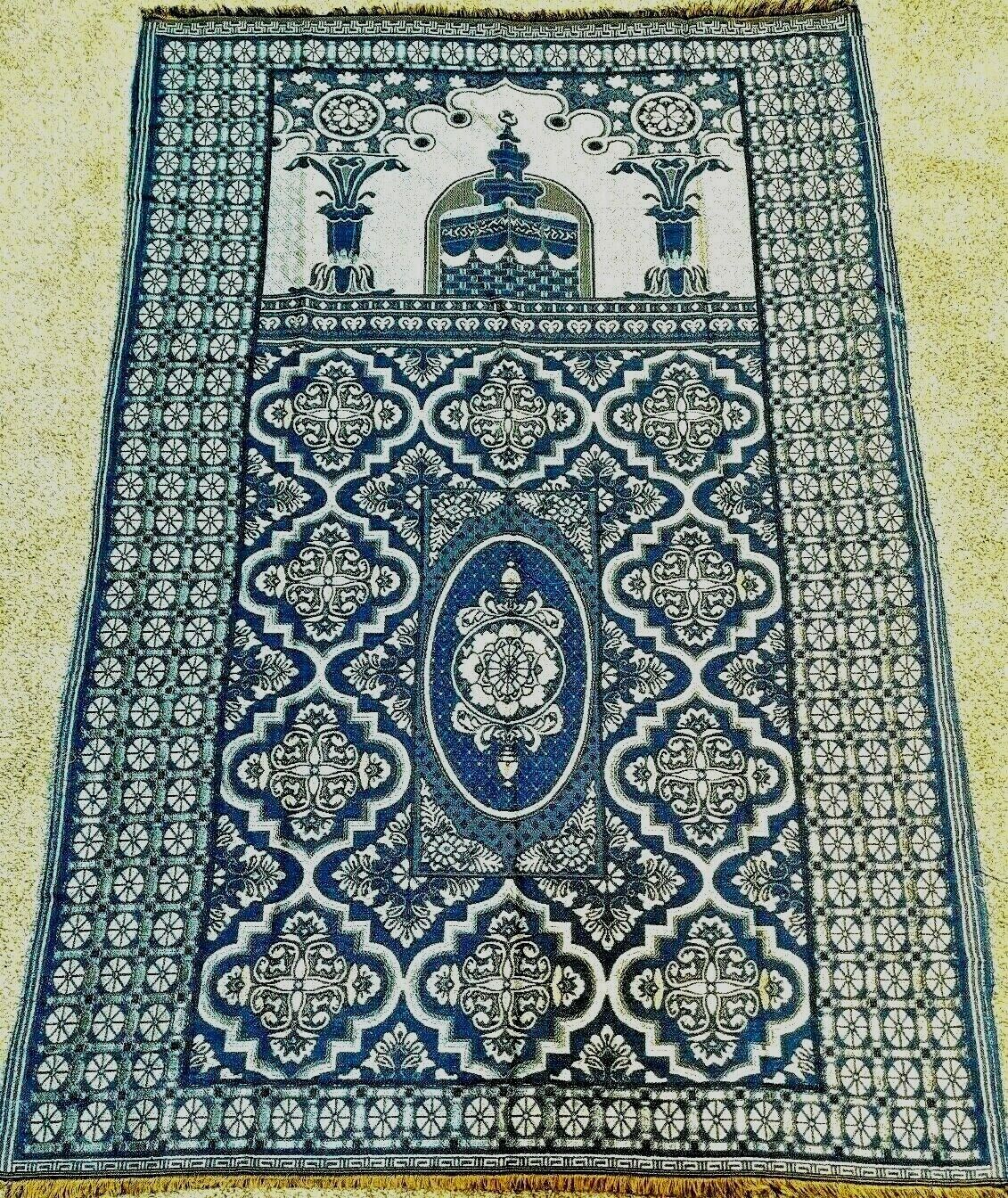 Muslim Travel Mat, Islamic Prayer Rug Janamaz Sajda Mat Best Qualiy- Blue