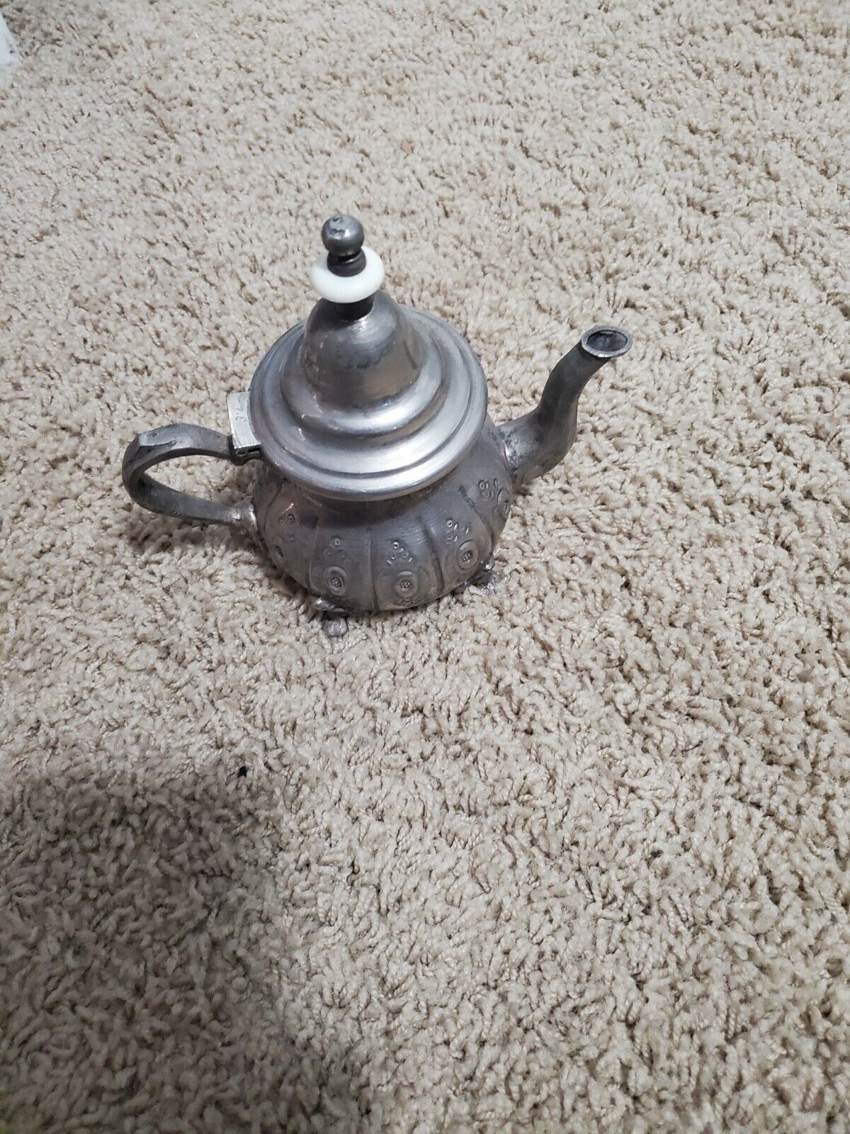 Antique Middle-eastern Style Silver(plate??) Teapot With Unknown Hallmarks