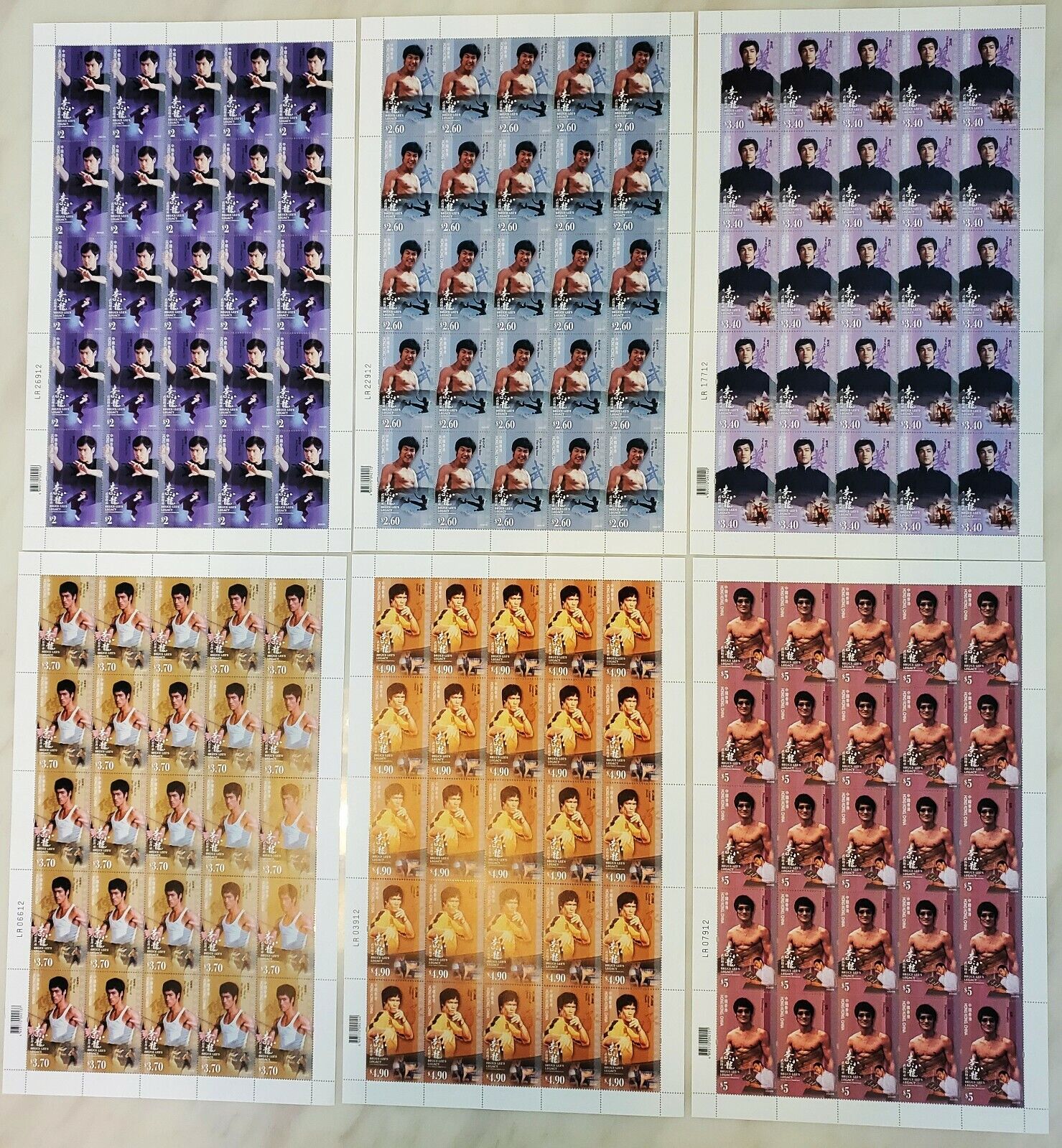 China Hong Kong 2020 Bruce Lee's Legacy In Martial Arts Stamps Full Sheet 李小龍