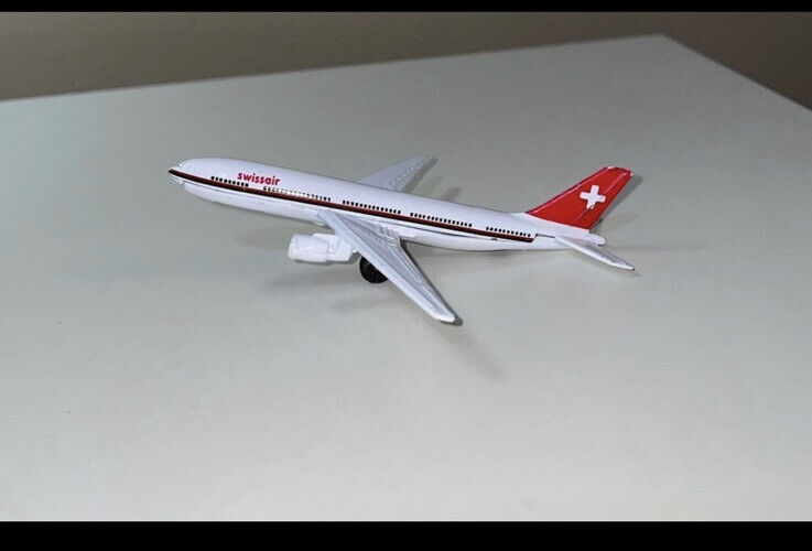 Vintage Small Diecast Metal Toy Model Airplane Swissair