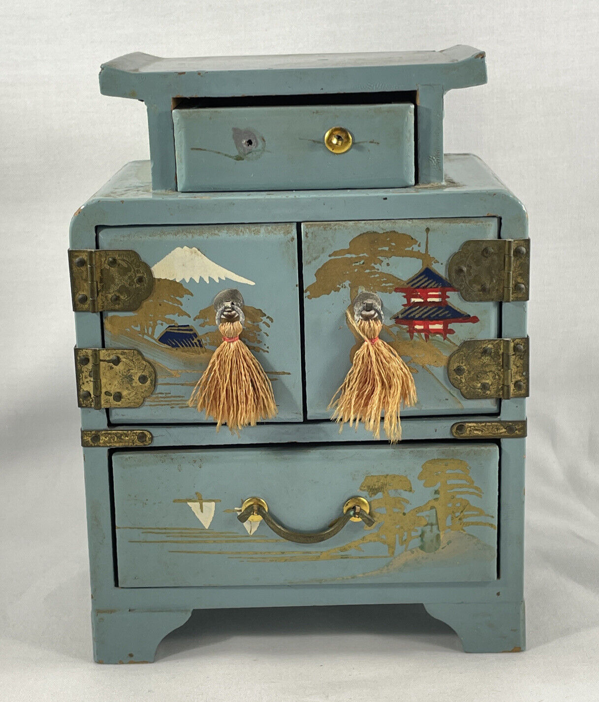 Vintage Japanese Style Mini Dresser Dollhouse Furniture Jewelry Box