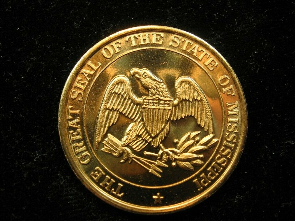 Souvenir Token Coin Great Seal Of Mississippi & United States "eagle" (178)