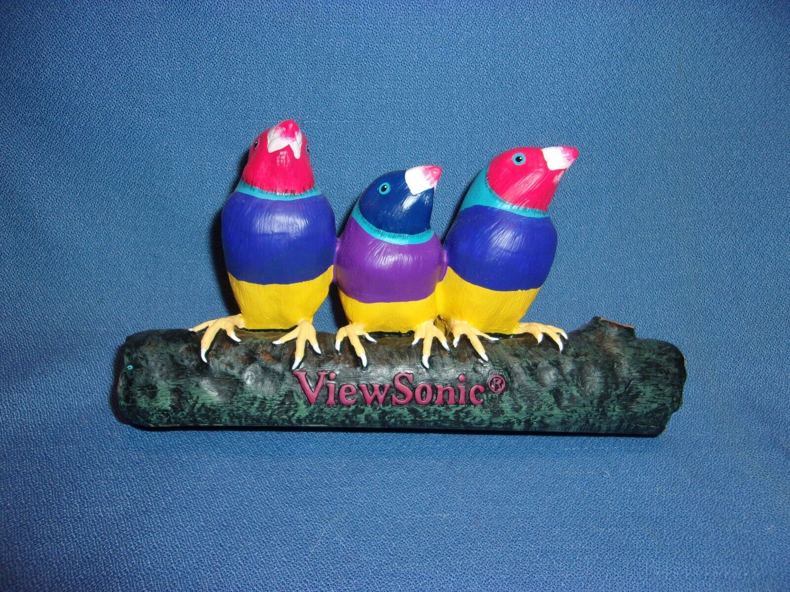 Advertising Piece With Lady Gouldian Finches Bird Figurines