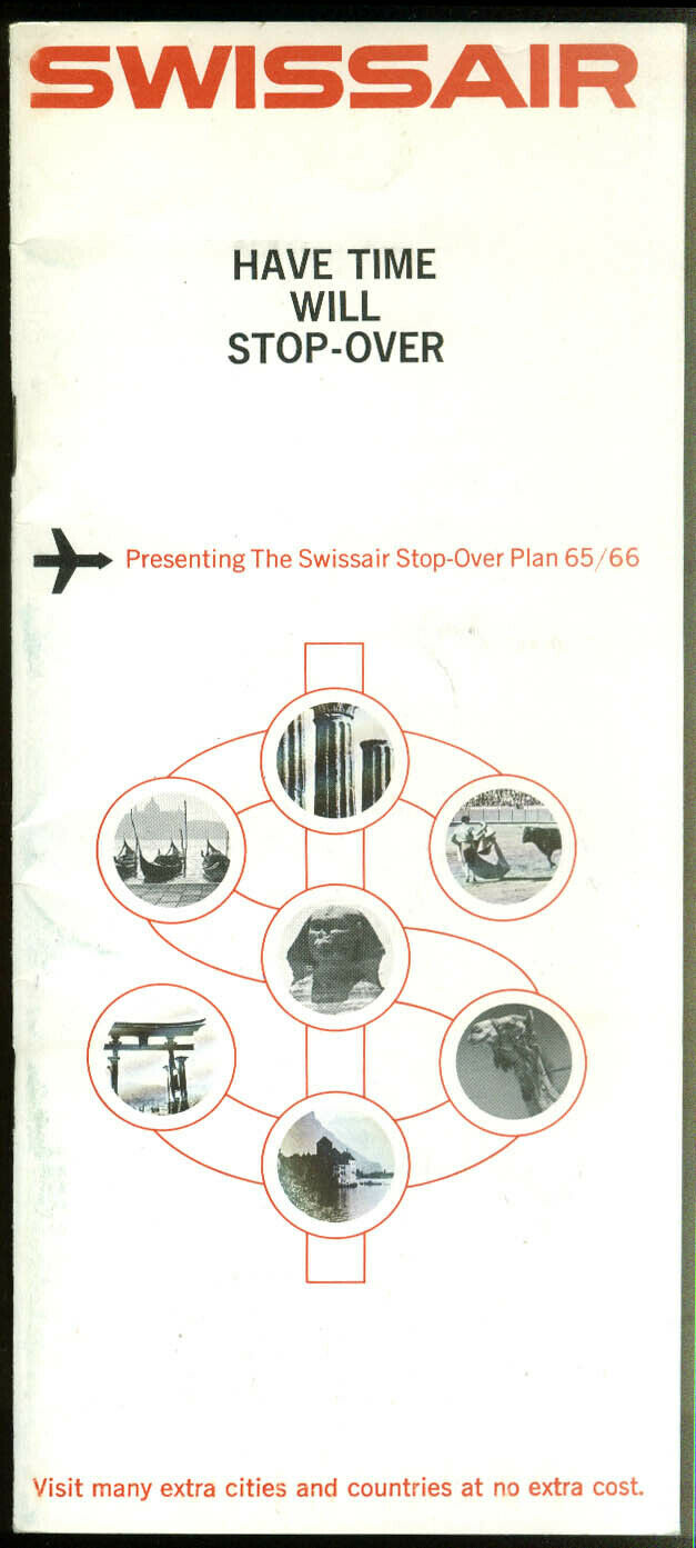Swissair Have Time Will Stop-over Airline Brochure 1965