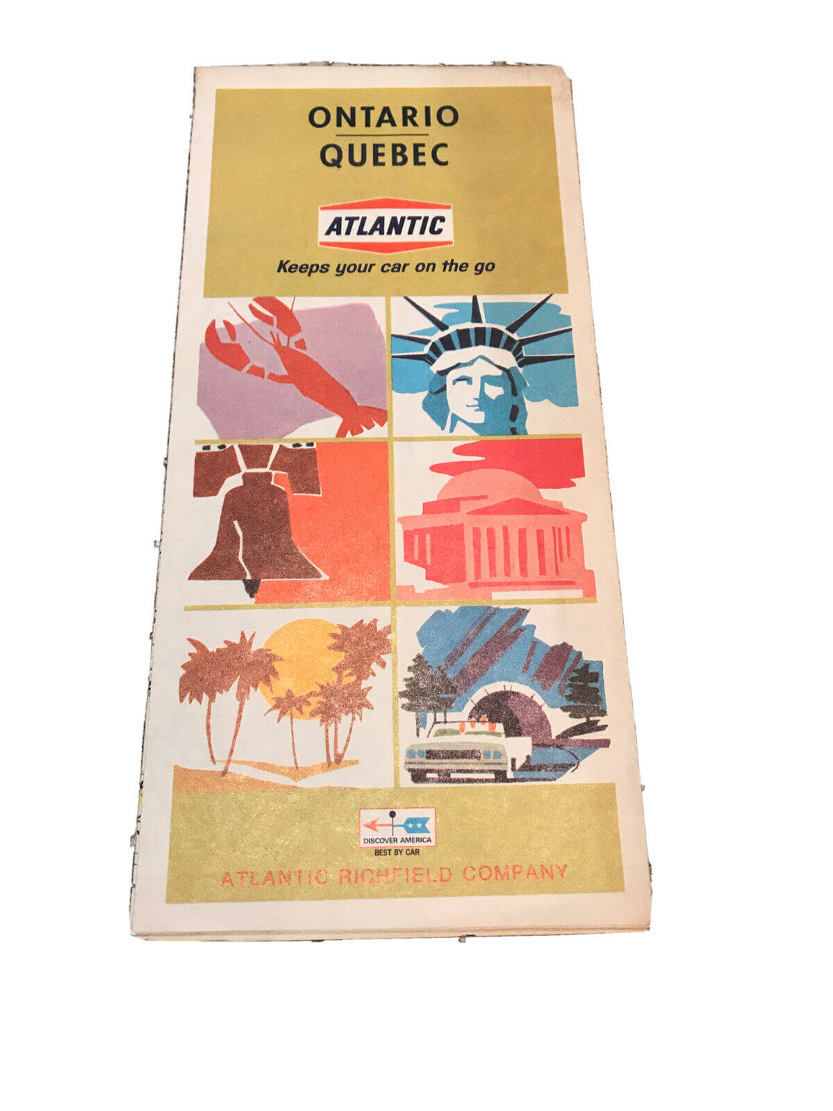 Vintage Atlantic Imperial Quebec Ontario Montreal Highway Road Travel Map 1968