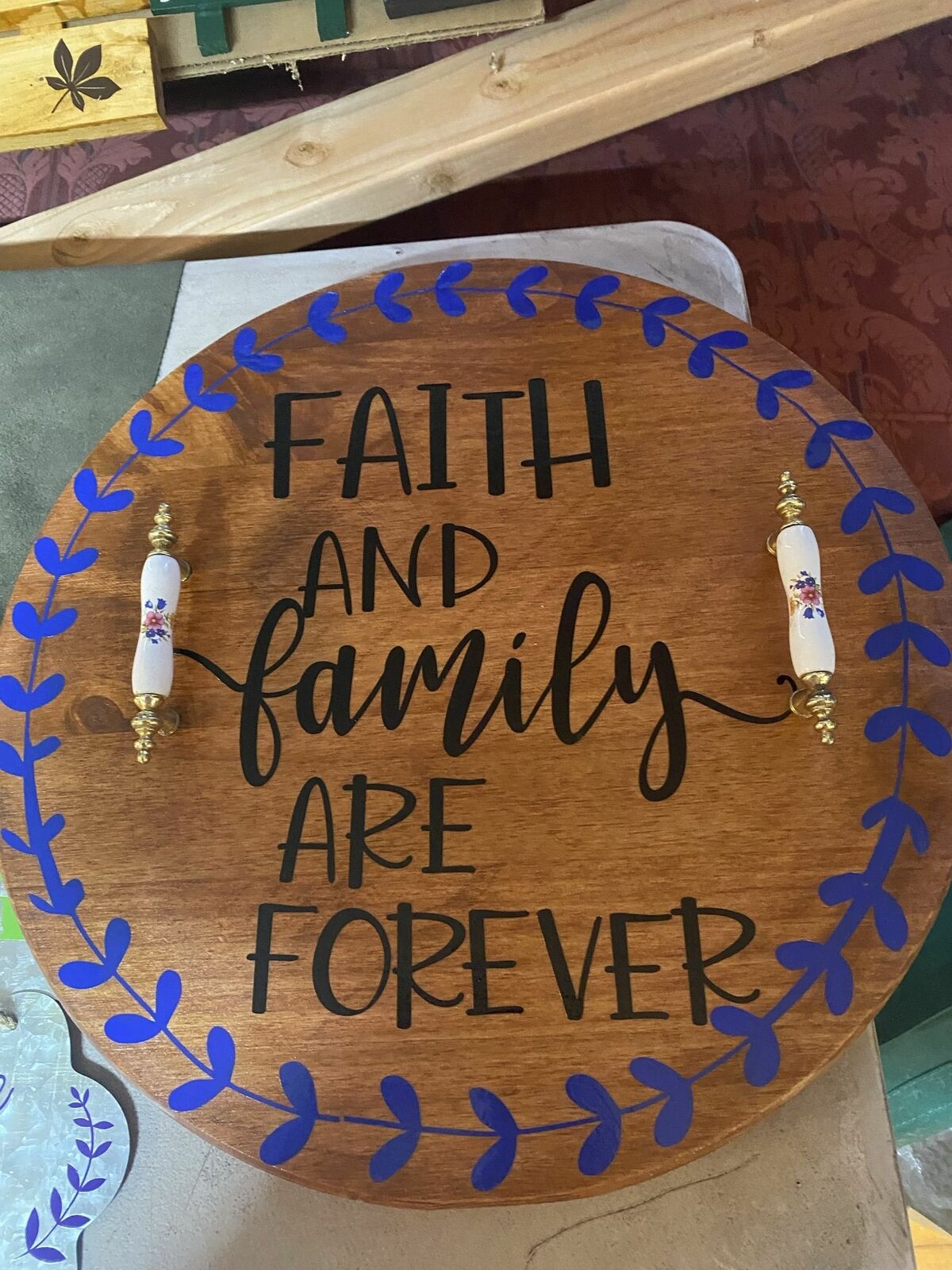 Large Lazy Susan Faith And Family Are Forever