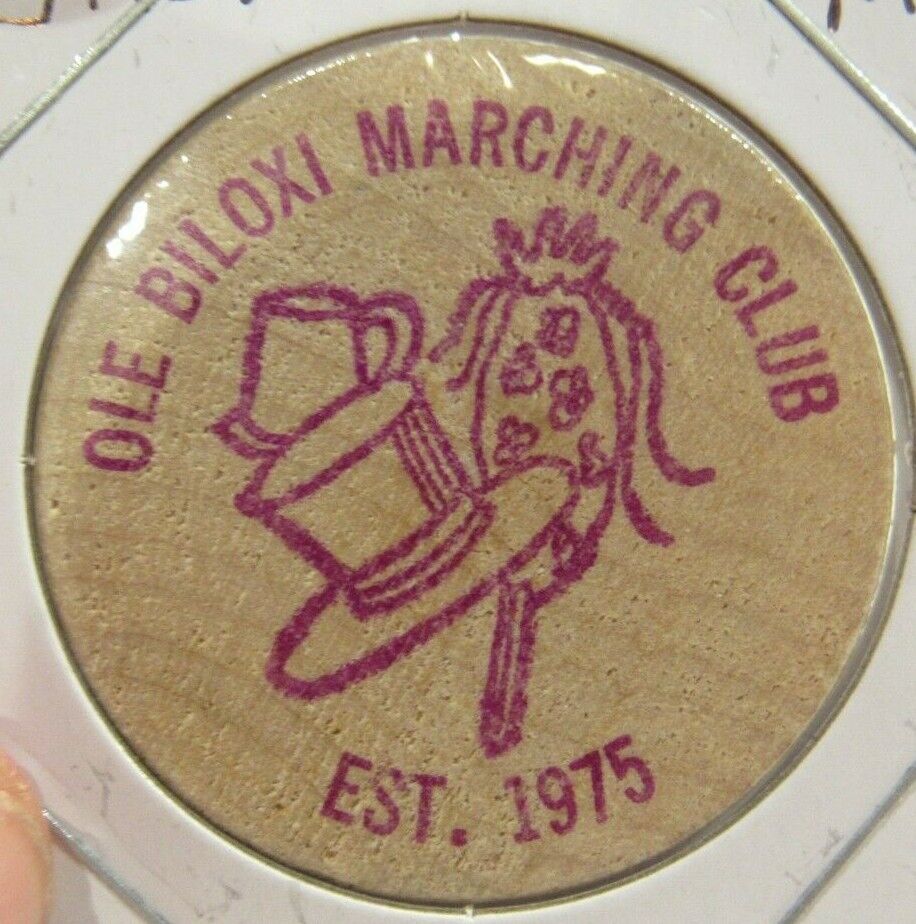 1980 Biloxi, Ms Marching Club Wooden Nickel - Token Mississippi