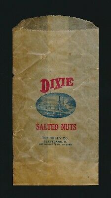 1910's The Kelly Co. (cleveland) "dixie Salted Nuts" -original & Vintage Wrapper
