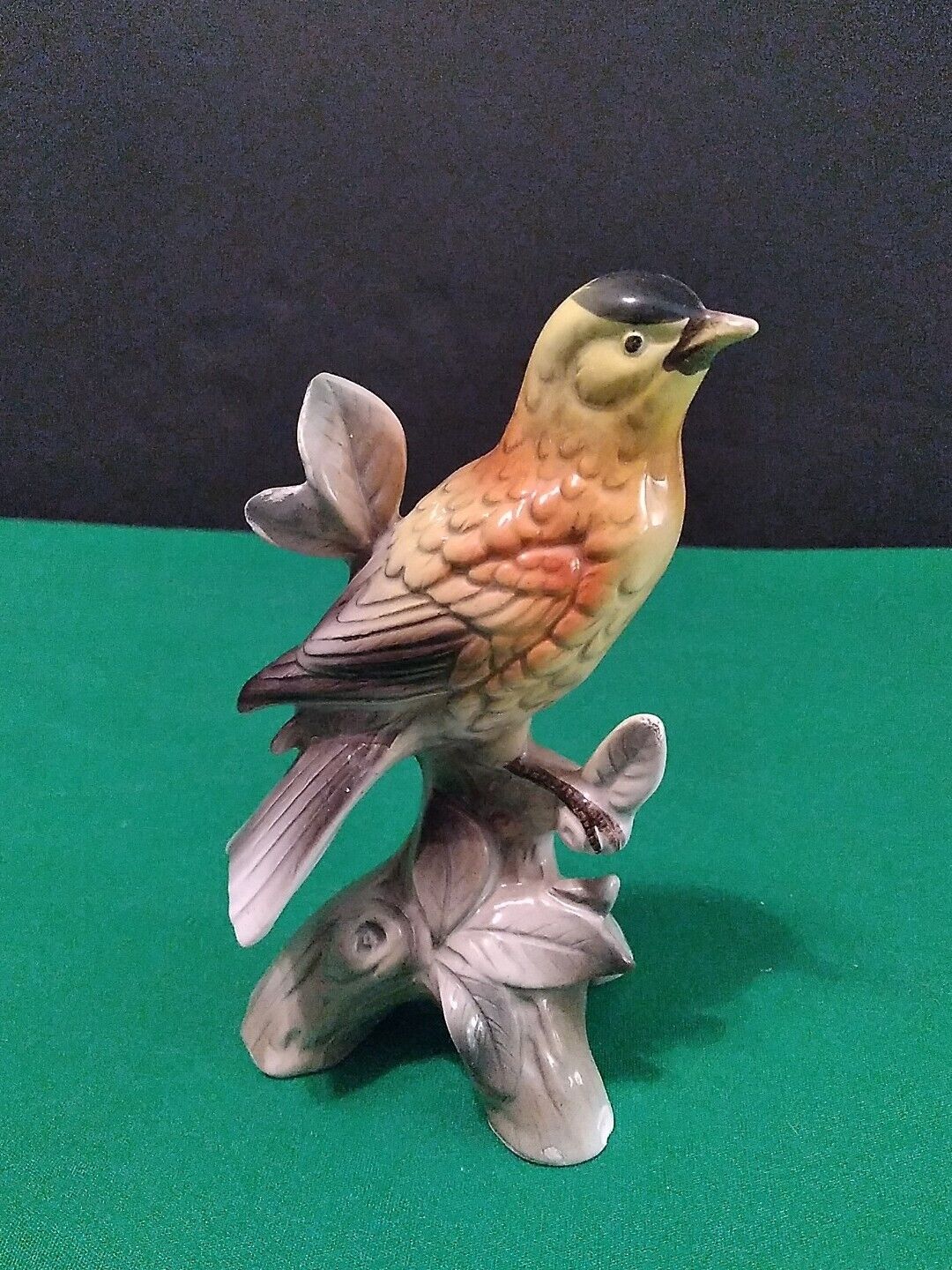 Vintage Enesco Porcelain Birds - Gold Finch #0522 - Japan 6”h