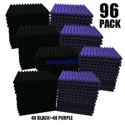96 Pack 12"x 2"x1" Acoustic Foam Panel Wedge Studio Soundproofing Wall Tiles