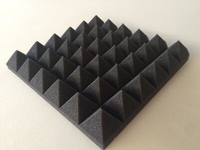 9 Pc Pyramid Acoustic Soundproof Studio Foam Tiles 2 X 12 X 12 (charcoal)