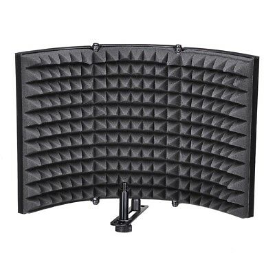 13x10" Microphone Isolation Shield Soundproof Filter Vocal Recording Foam Panel